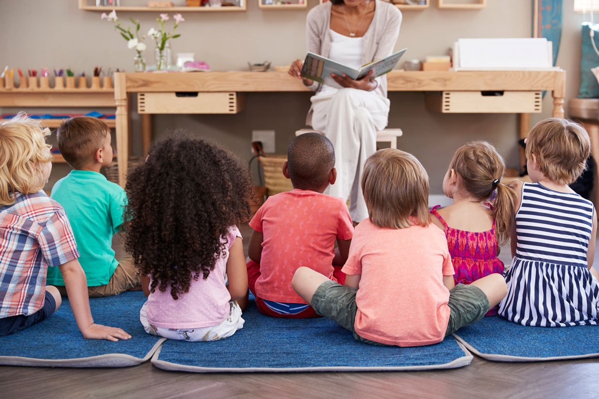 Kindergarten, Storytime, Reading, Listening, Teacher, Students